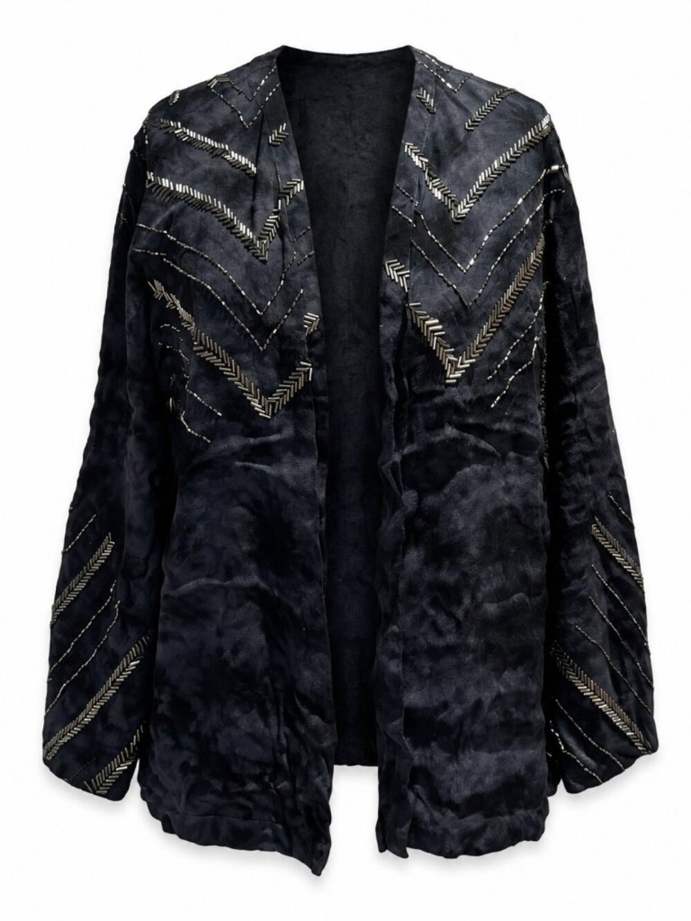 Chaser Black Embellished Open-Front Jacket Size S